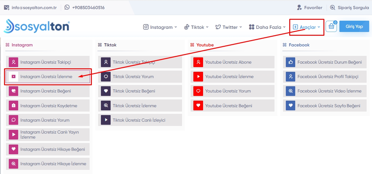 Instagram ucretsiz izlenme nasil yapilir 1.adim