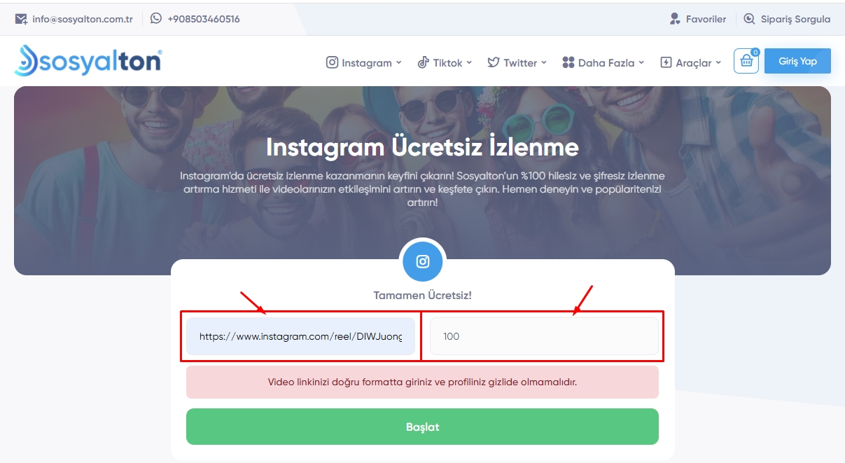 Instagram ucretsiz izlenme nasil yapilir 2.adim